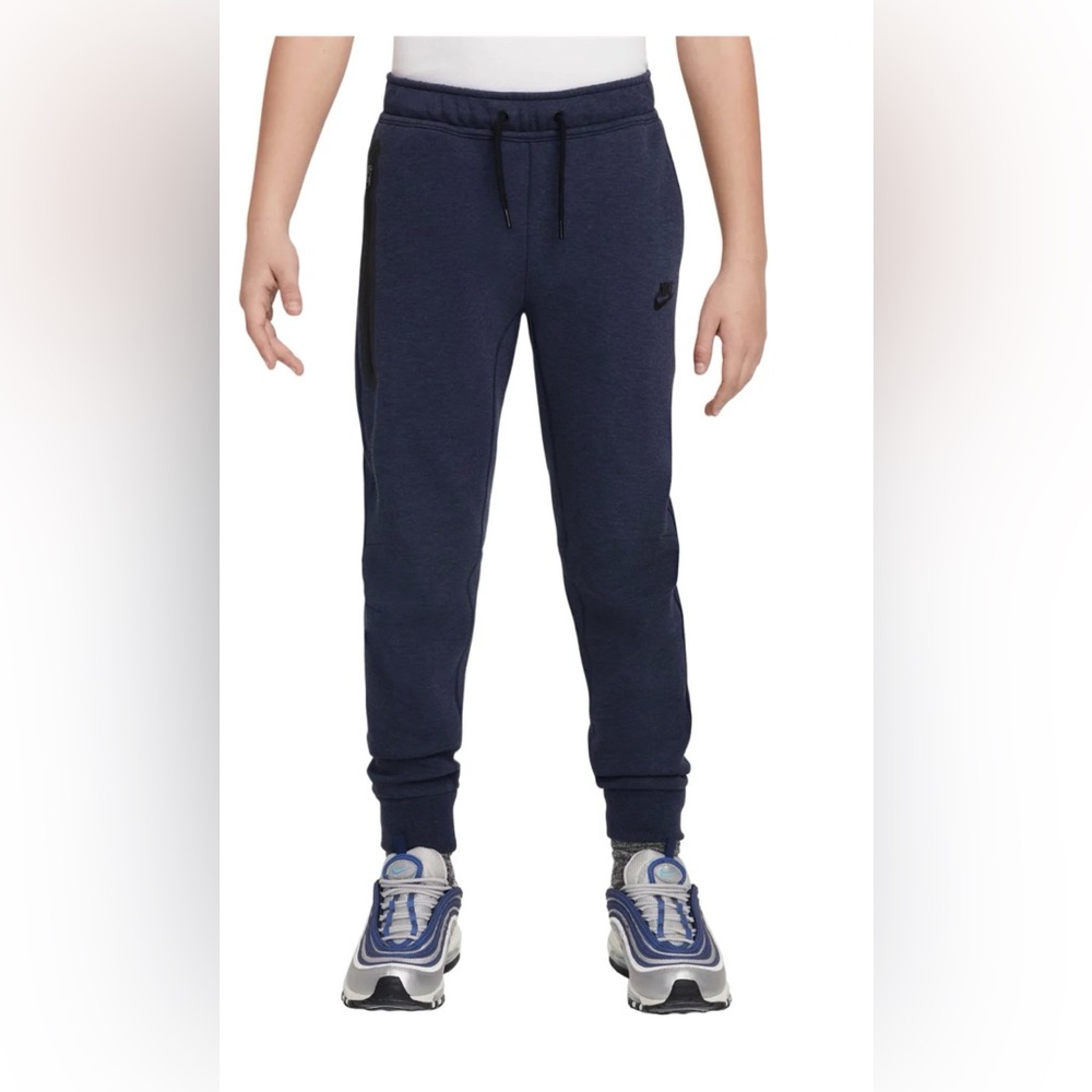 Nike Kids Tech Fleece Joggers Navy Heather size XL Amazing Condition